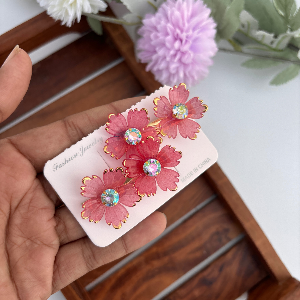 Crystal Petal Hair Clips