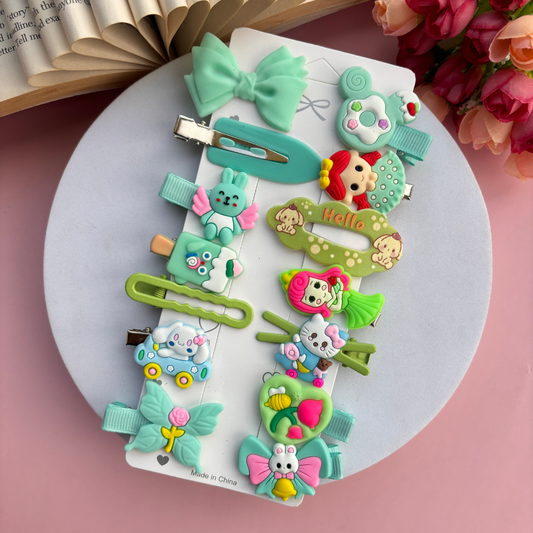 Pastel Pine Hair Clips