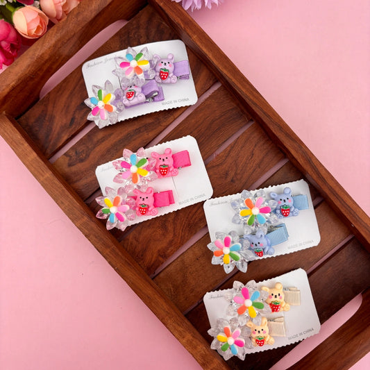 Bunny Bloom Clip Set – Set of 2