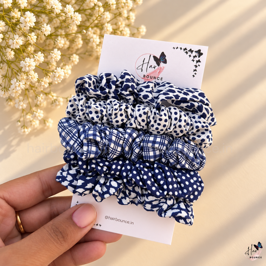 Classic Printed Fabric Hair Scrunchies for Women & Girls