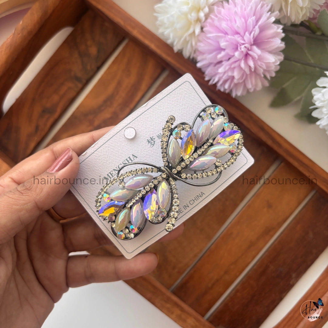 Crystal Flutter Butterfly Clip