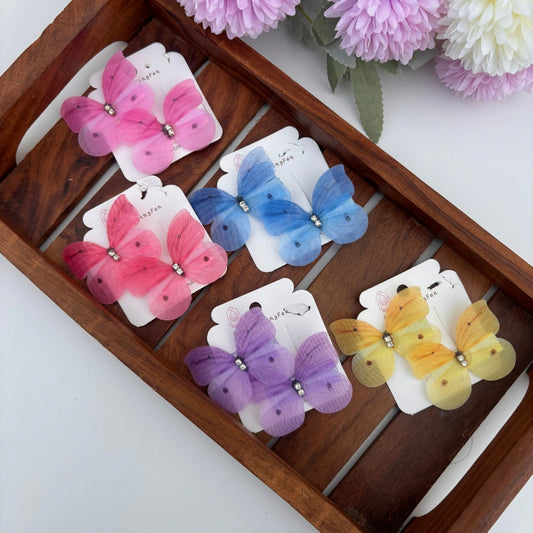 Soft Dot Butterfly Clips