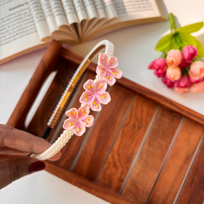 Pearl with Hibiscus Flower Headband