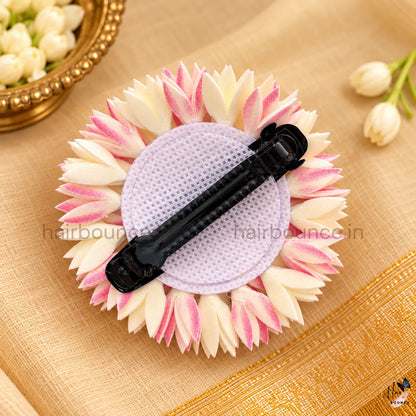 Traditional Pitchi & Jaathi Poo Kemp Stone Floral Center Hair Clip