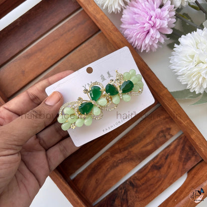 Butterfly Bloom Crystal Hair Barrette