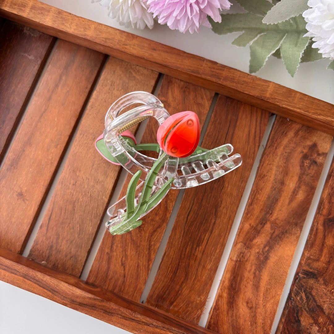 Crystal Tulip Hair Claw – Large