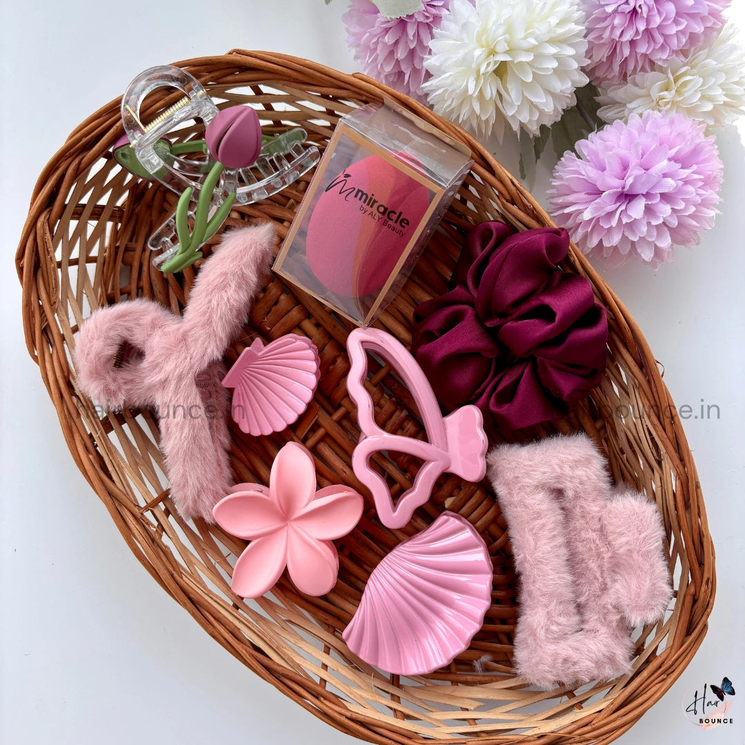 Rosy Self-Care Hair Essentials Hamper