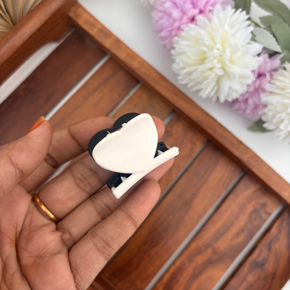 Dual Colour Heart Hair Claw - Small