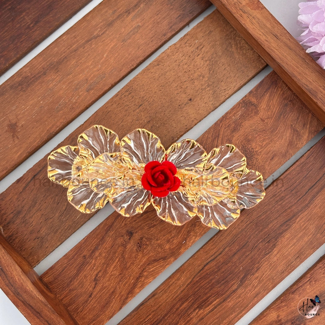 Royal Bloom Floral Center Hair Clip
