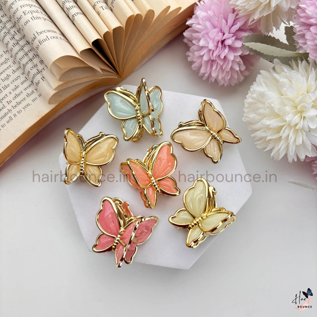 Golden Flutter Butterfly Hair Claw – Small
