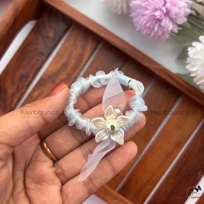 Crystal Blossom Organza Scrunchie