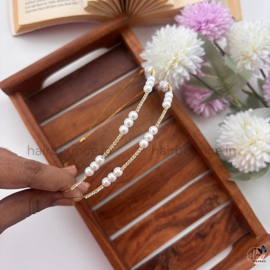 Double Pearl Crystal Kids Headband