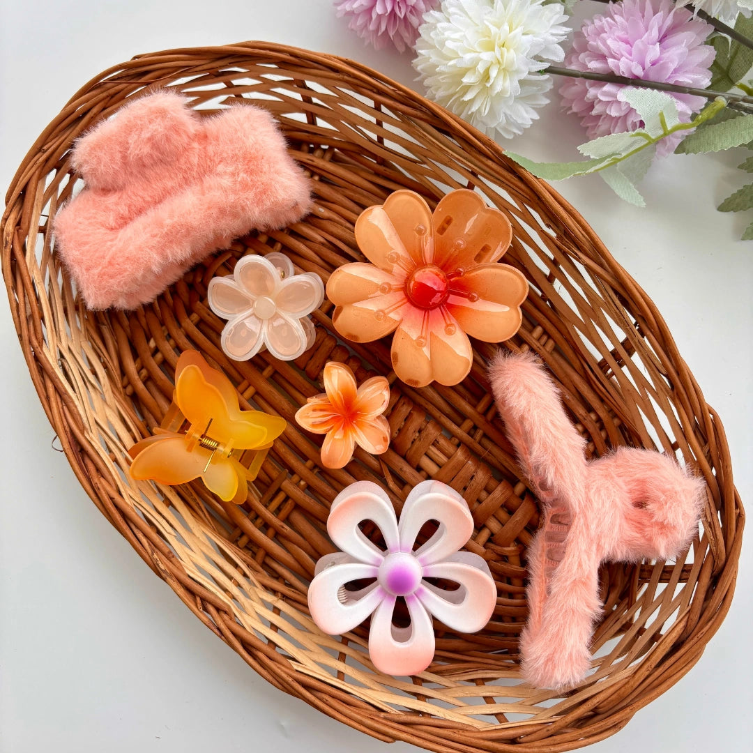 Peach Bloom Hair Hamper 🍑🌼