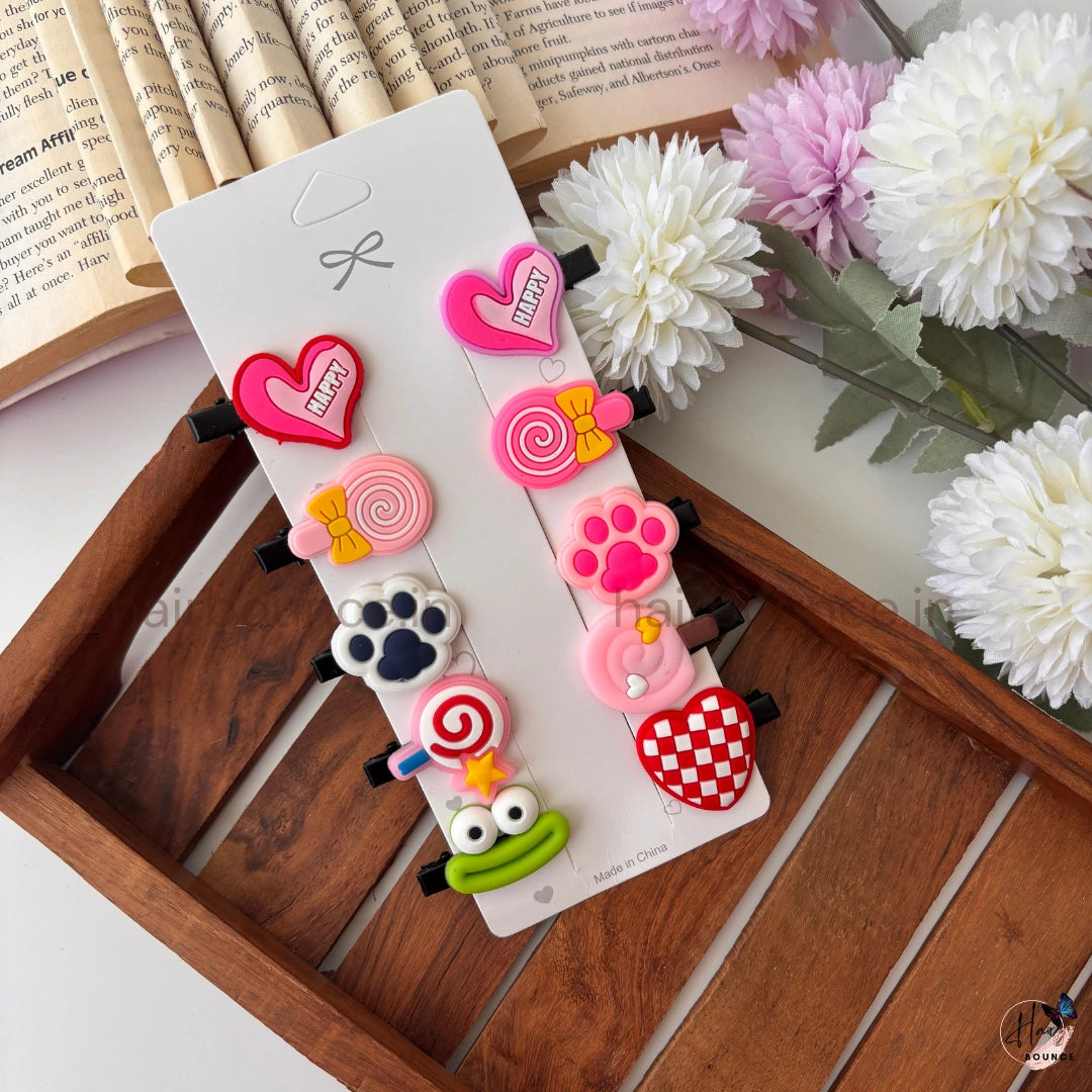 Cute Cartoon Hair Clip Set – Pack of 10