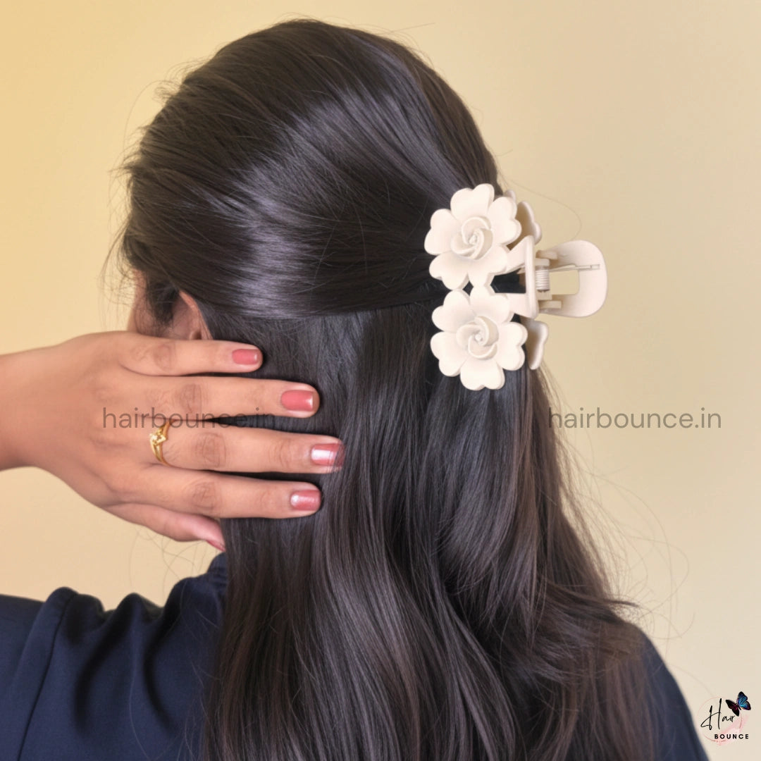 Double Bloom Rose Hair Claw – Large