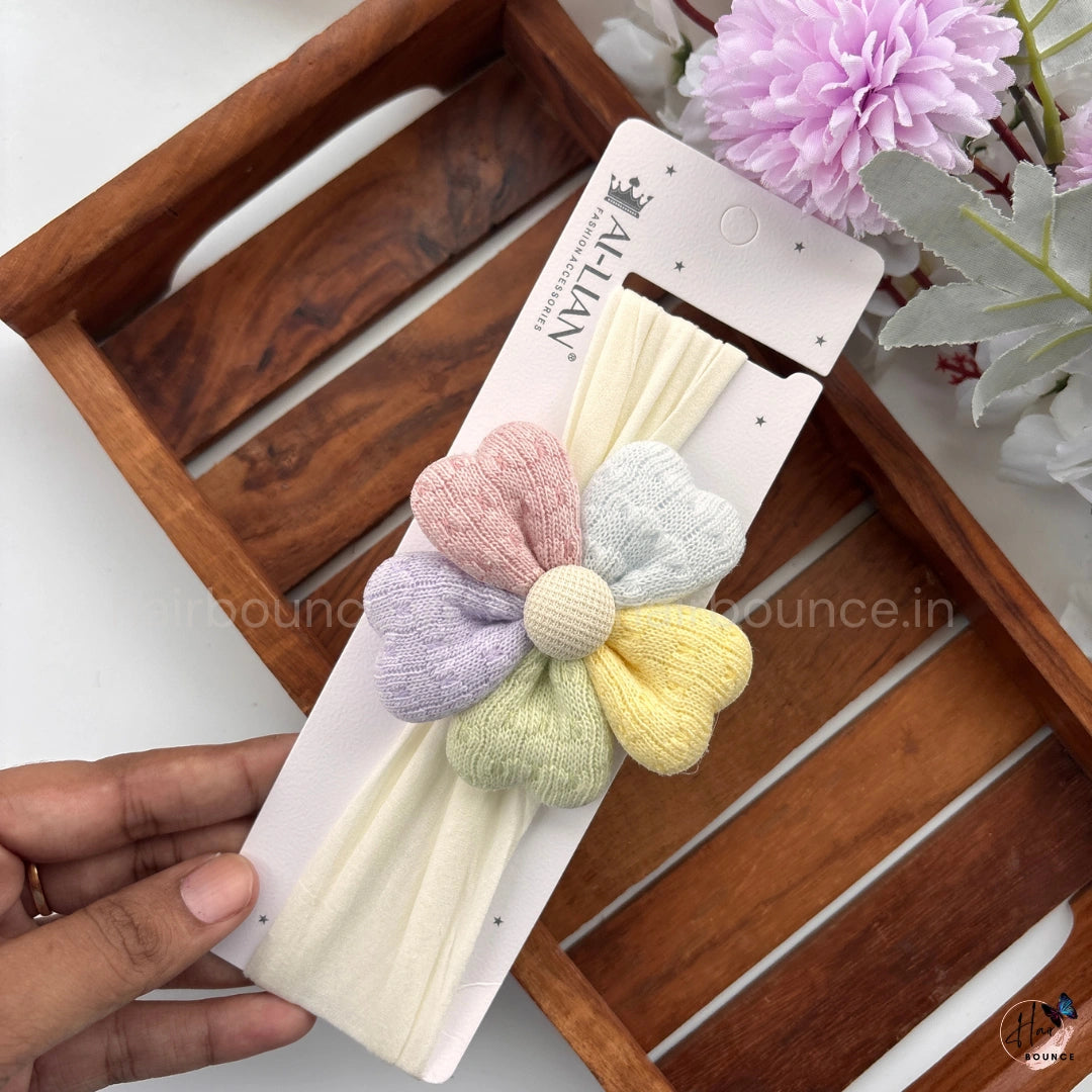 Pastel Bloom Mix Colour Newborn Baby Nylon Headband