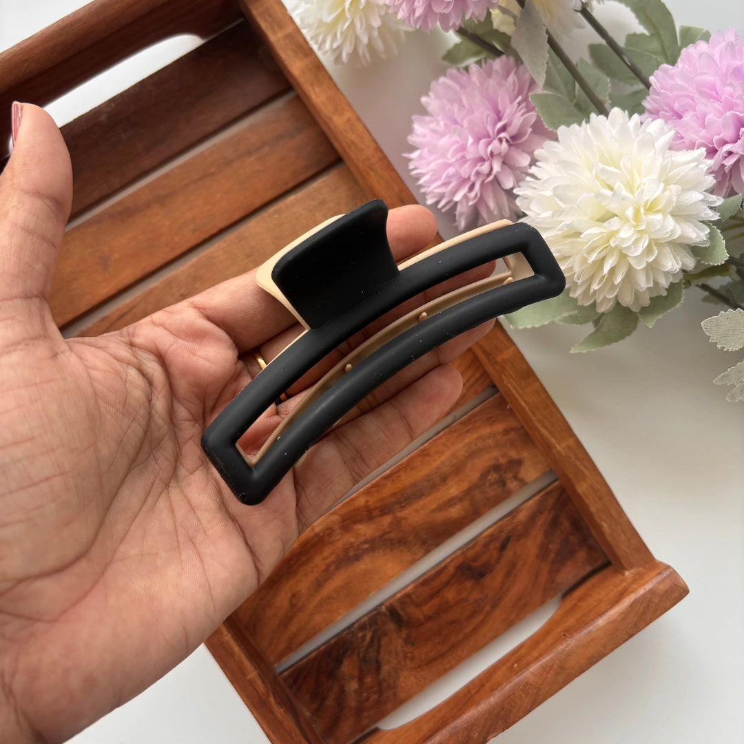 Dual Colour Curve Rectangle Hair Claw - Large