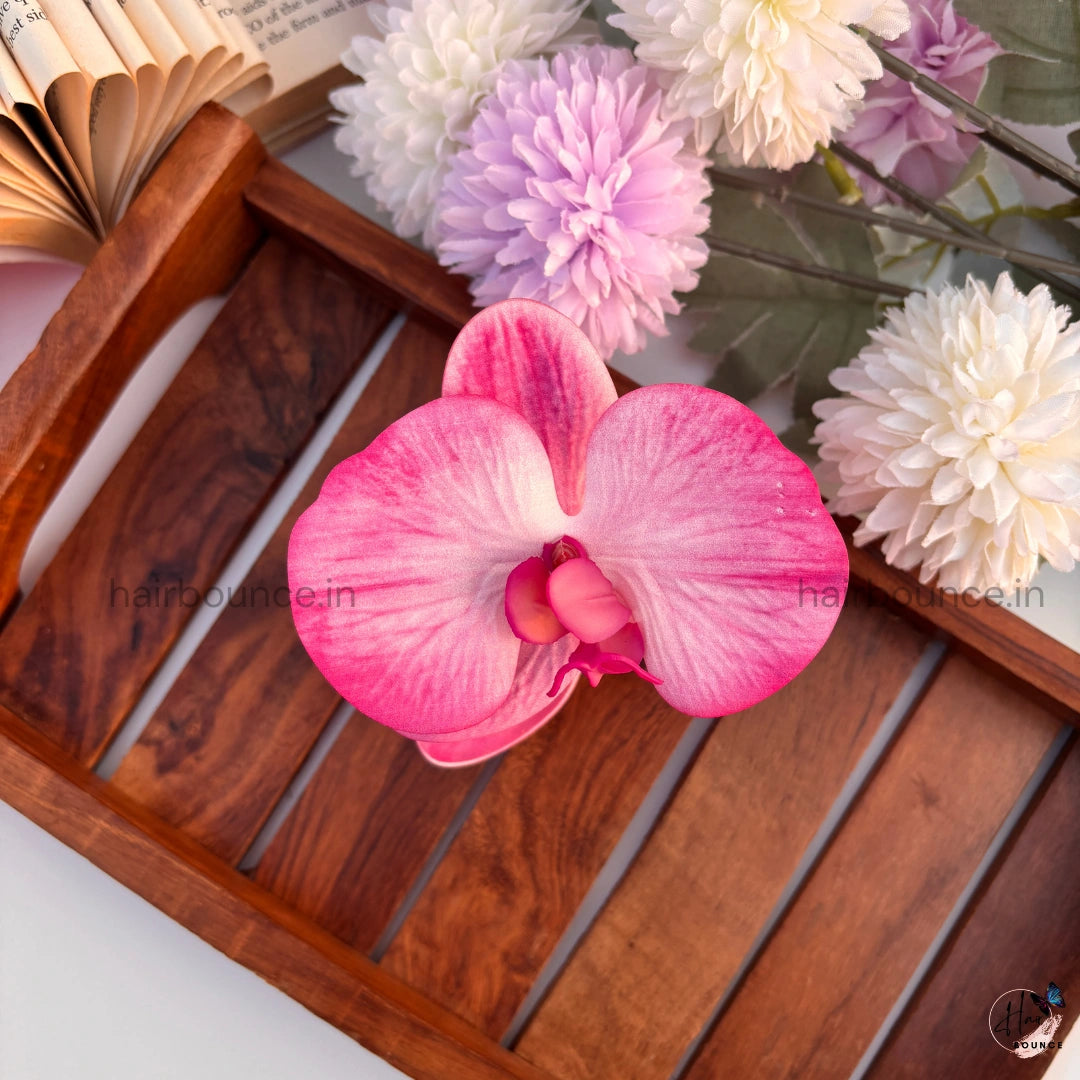 Orchid Bloom Hair Claw – Luxe Floral Edition / Large