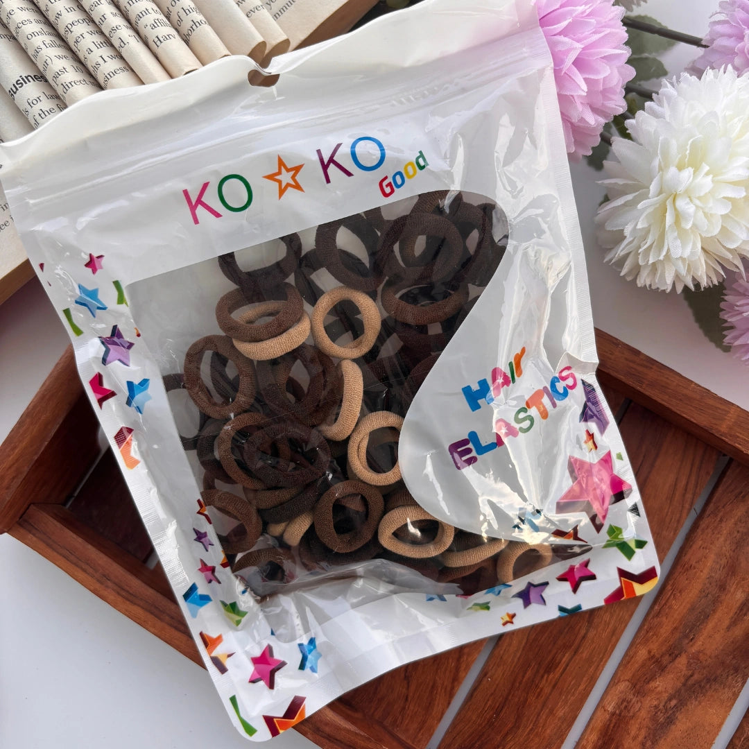 Rubber Band Packet (100 Pieces) - Brown Mix