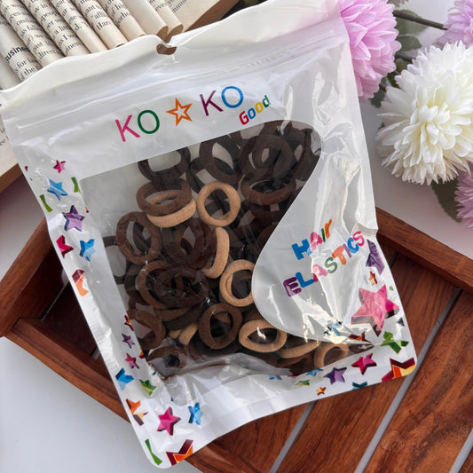 Rubber Band Packet (100 Pieces) - Brown Mix