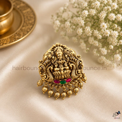 Antique Lakshmi Elephant Jada Billa with Gold Beads – 2 Colours