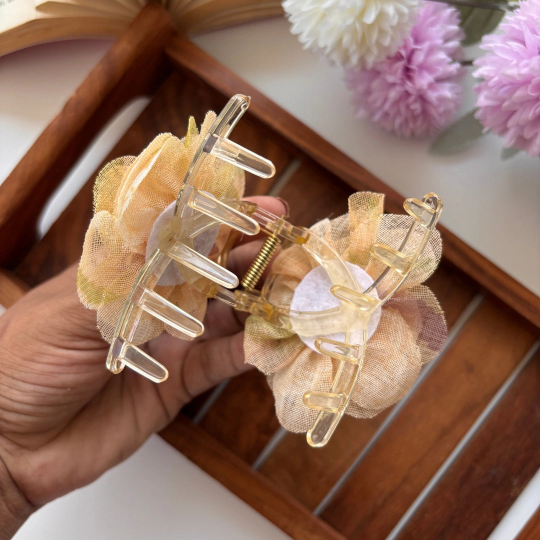 Soft Mesh Blossom Hair Claw – Large