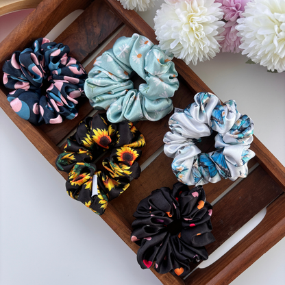 ✨ Bloom & Glow Scrunchie Set – Pack of 5