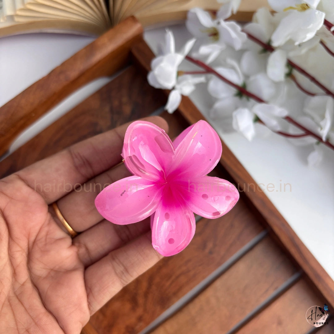 Shiny Lily Flower Hair Claw - Medium