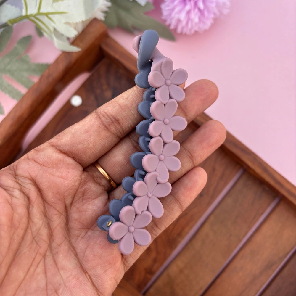 Dual Colour Flower Lock Banana Clip