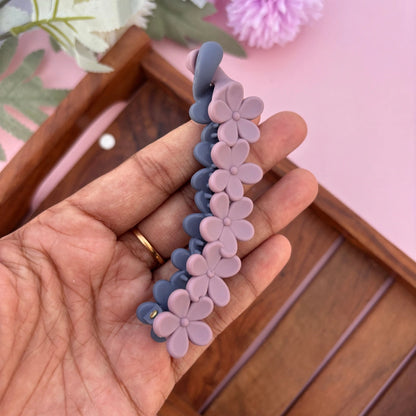 Dual Colour Flower Lock Banana Clip