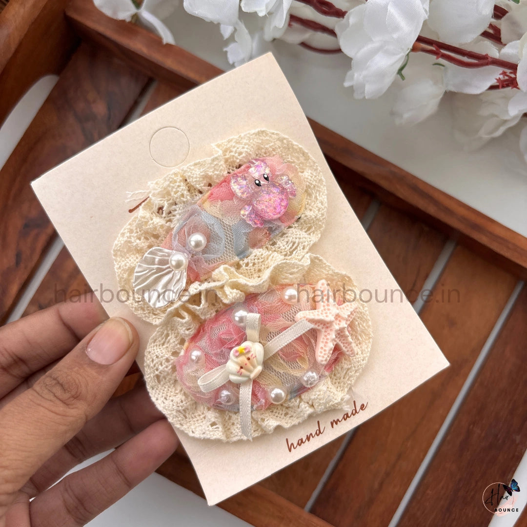 Ocean Princess Handmade Hair Clips – Pack of 2