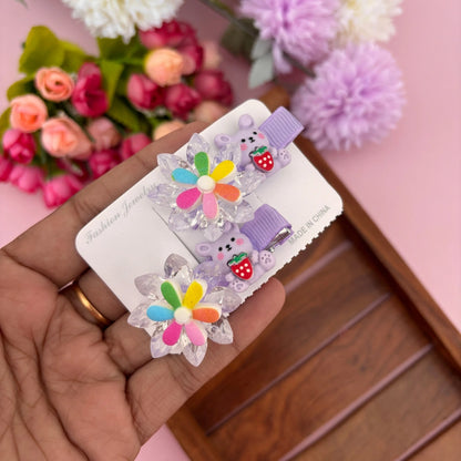 Bunny Bloom Clip Set – Set of 2