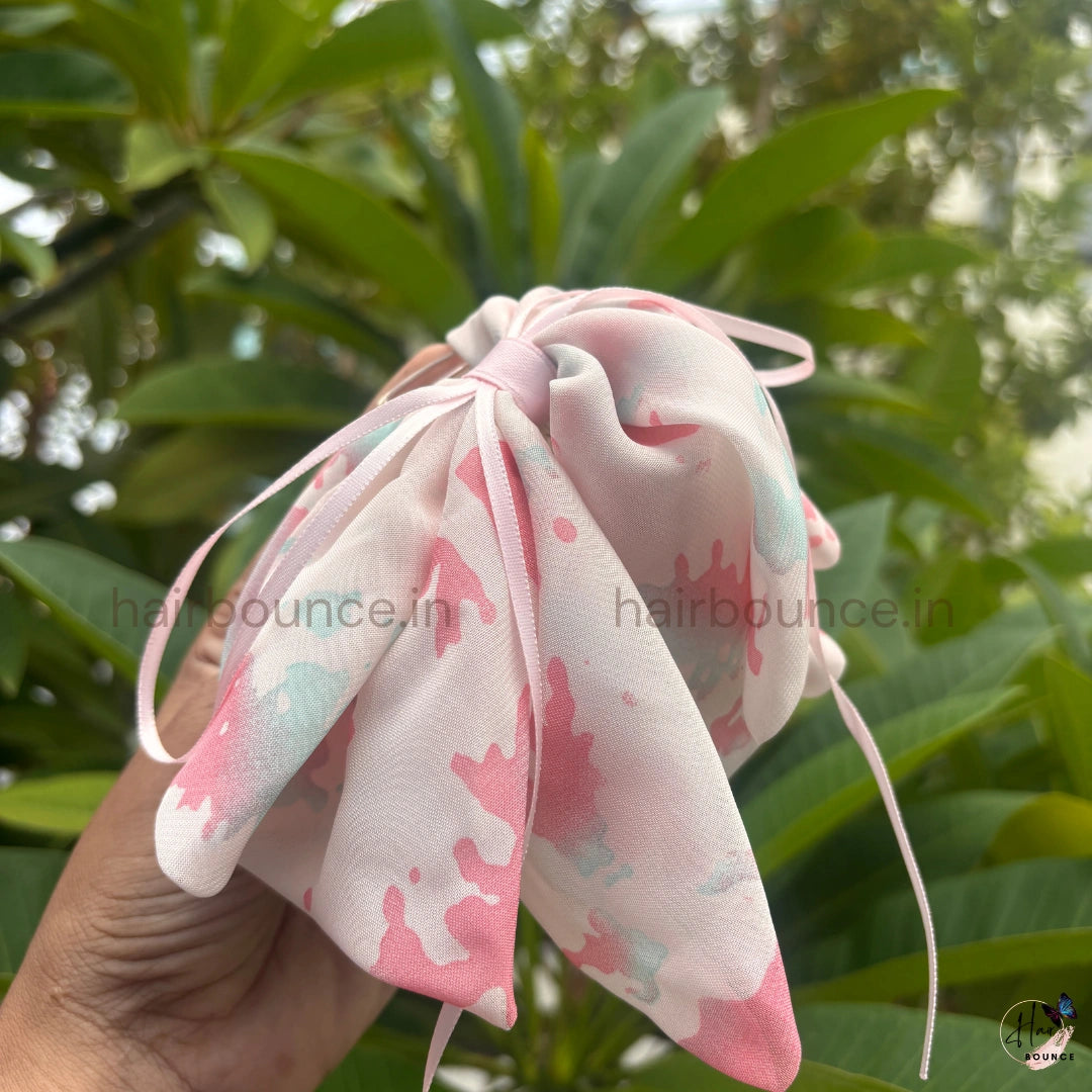 Pastel Watercolor Bow Hair Claw Clip – Medium