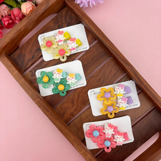 Kitty Bloom Clip Set – Set of 2