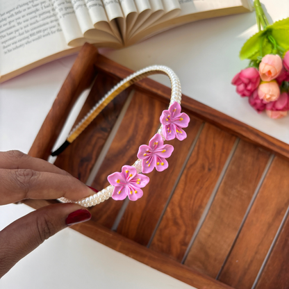 Pearl with Hibiscus Flower Headband