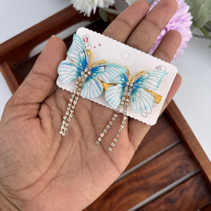 Crystal Trail Butterfly Clips