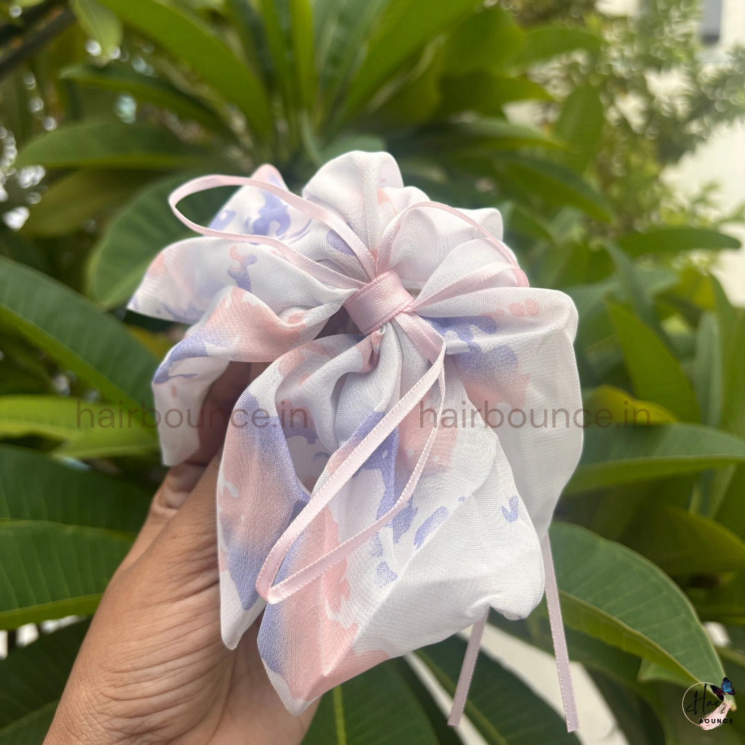 Pastel Watercolor Bow Hair Claw Clip – Medium