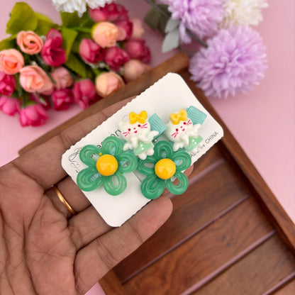 Kitty Bloom Clip Set – Set of 2
