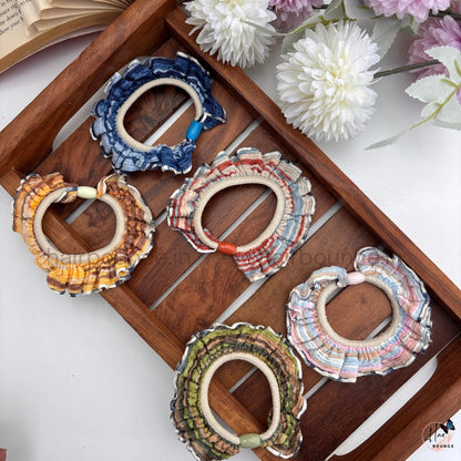 Ruffle Knit Hair Scrunchies for Women & Girls