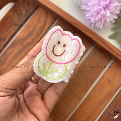 Smiley Cloud Hair Claw - Medium