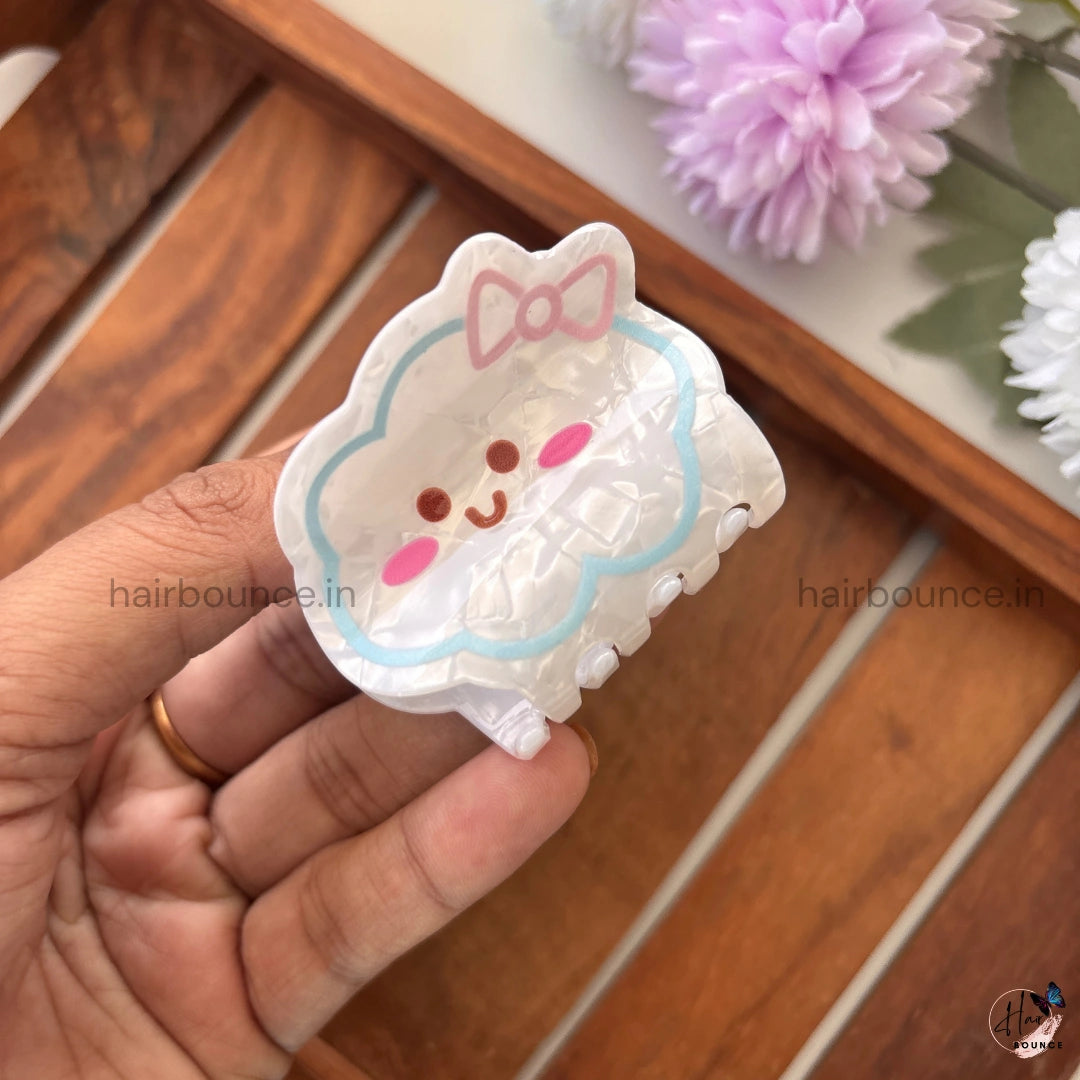 Smiley Cloud Hair Claw - Medium