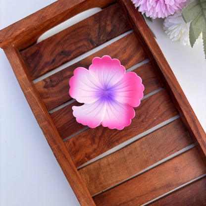 Smooth Matte Finish Hibiscus Hair Claw - Large