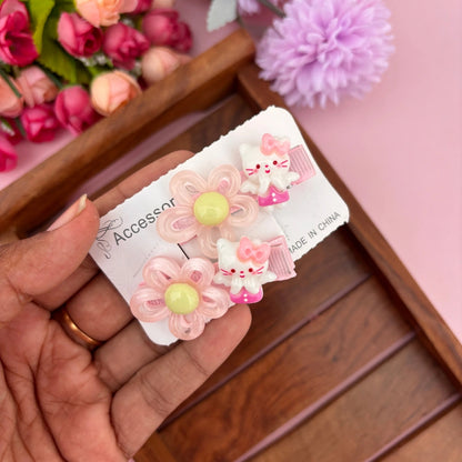 Kitty Bloom Clip Set – Set of 2