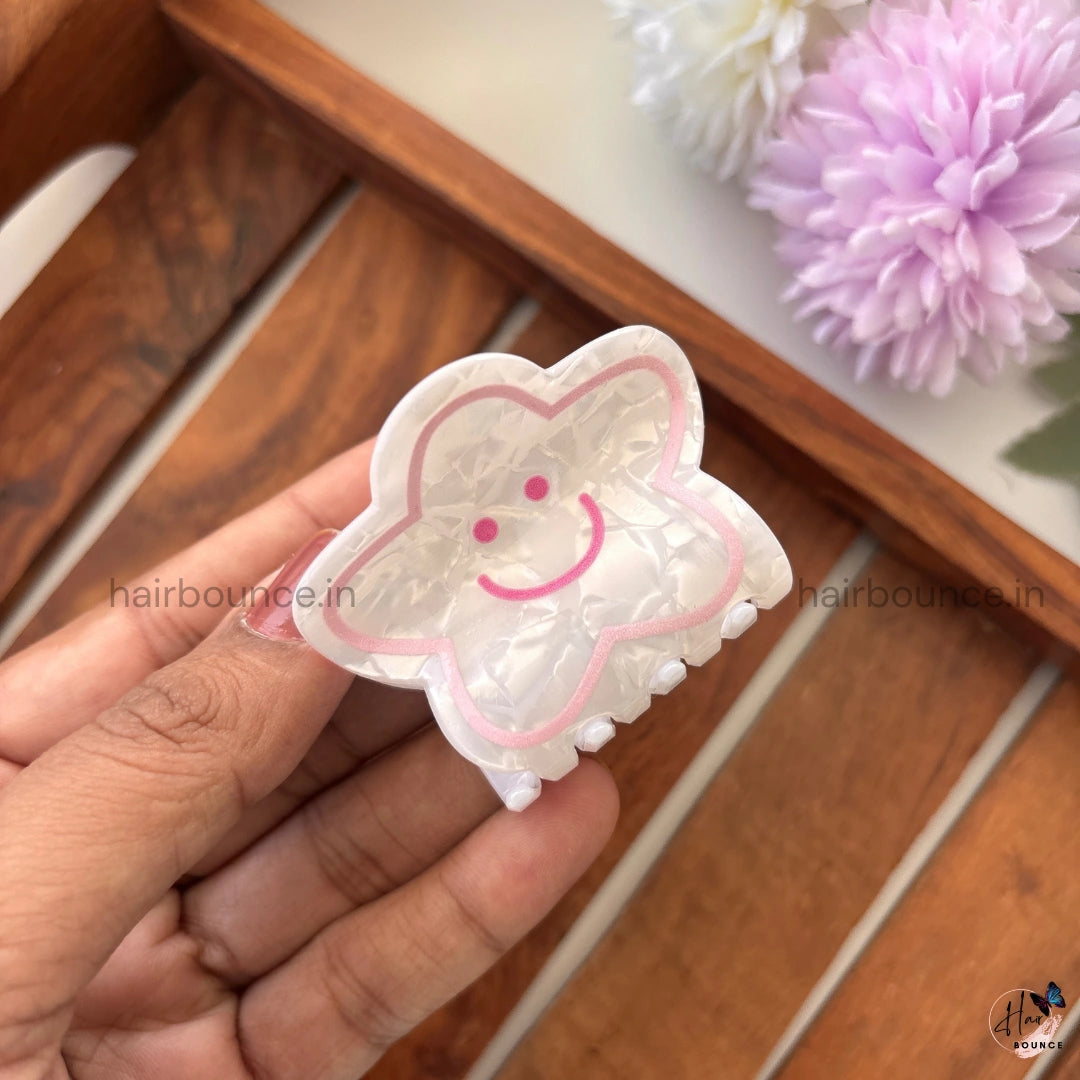 Smiley Cloud Hair Claw - Medium