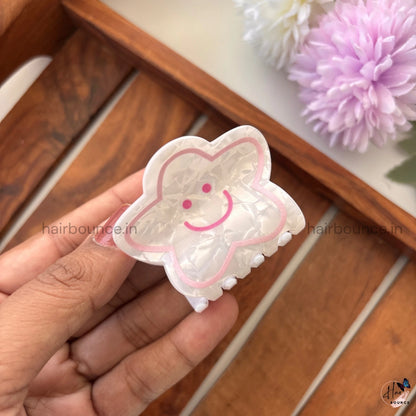Smiley Cloud Hair Claw - Medium