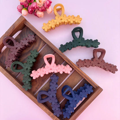 Colourful Flower Hair Claw - Large