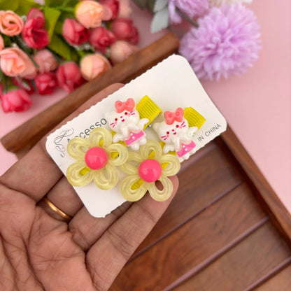 Kitty Bloom Clip Set – Set of 2