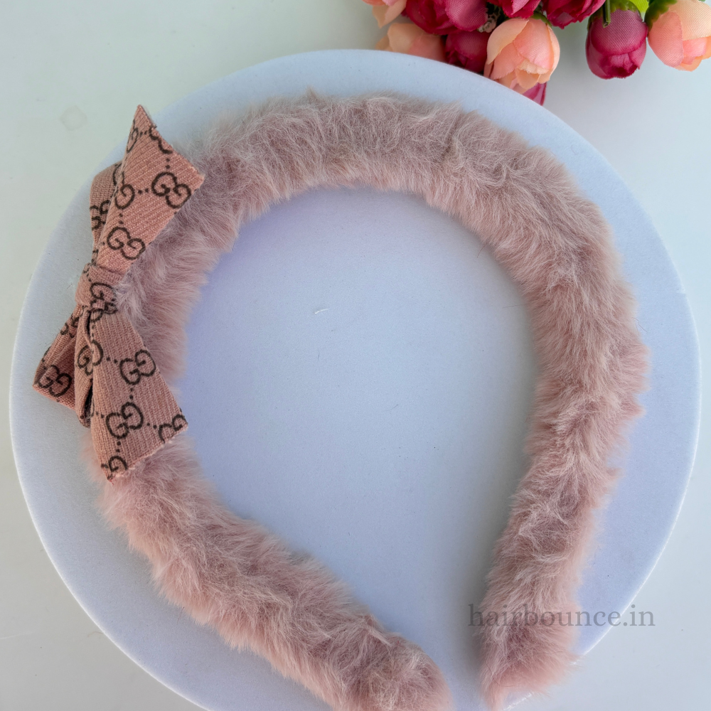 Fur Bow Cloth Headband