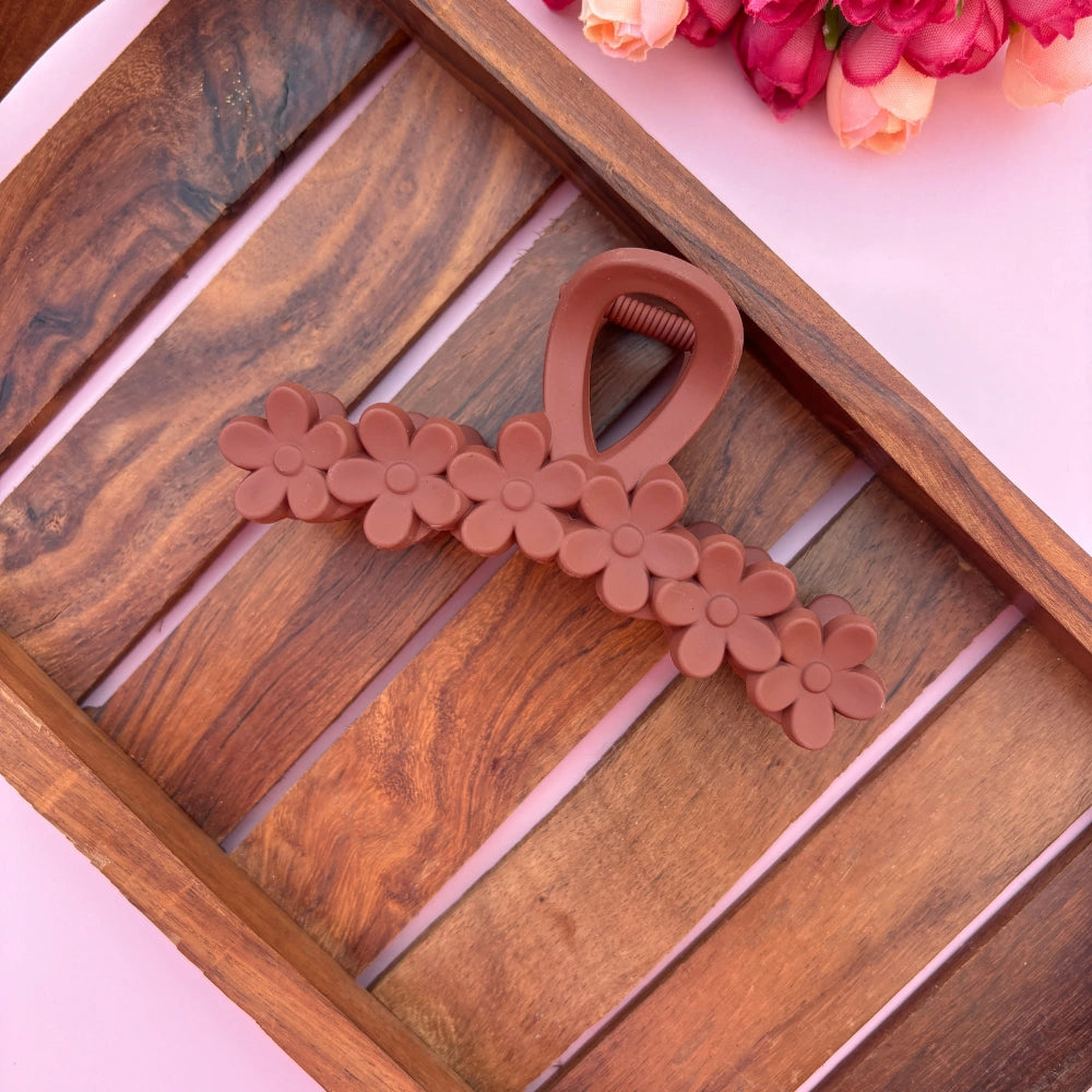 Colourful Flower Hair Claw - Large