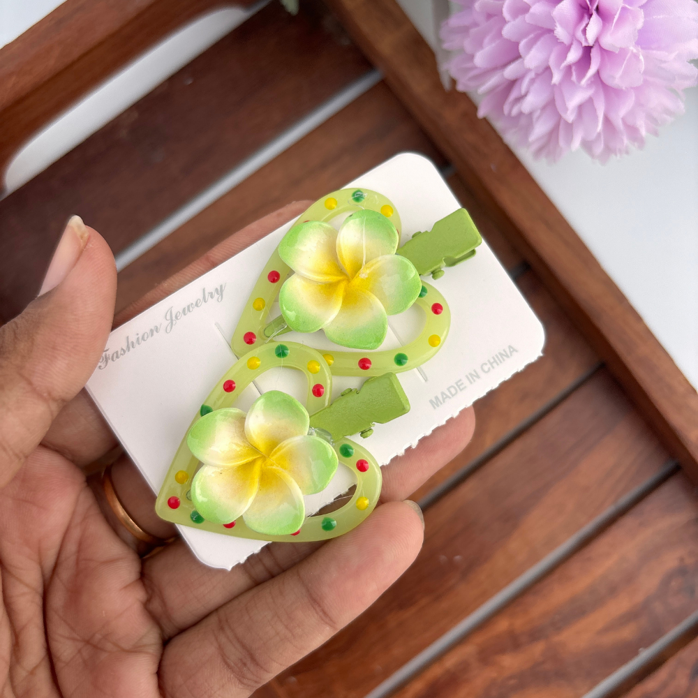 Heart Flower Alligator Clip